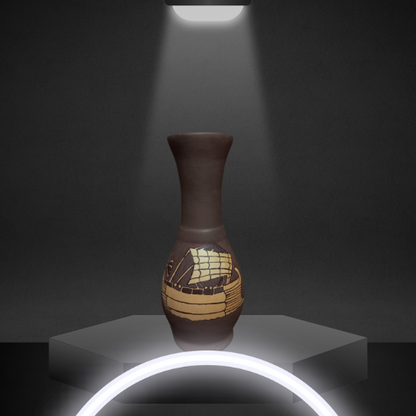 Clay Vase with  “Sailboat Silhouette Vase”