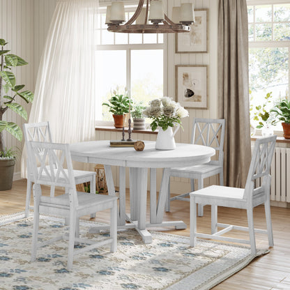 Rustic 5-Piece Extendable Dining Table Set