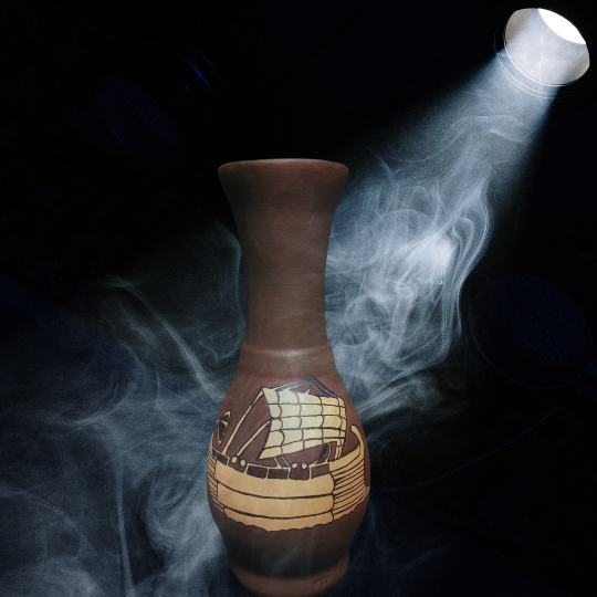Clay Vase with  “Sailboat Silhouette Vase”